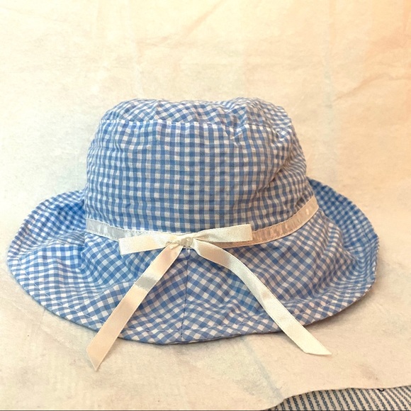 Blue and White check Girls Hat Size 5 NWOT - Picture 5 of 7
